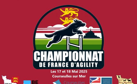 affiche championnat de france agility 2025 - les 17 et 18 mars 2025 - Courseulles sur mer